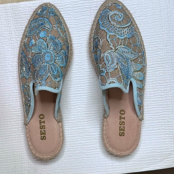 Sesto Meucci Shoes - SESTO Meucci Celeste Floral and Jute-wrapped Mule